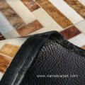 Real genuine Cowhide leather patchwork Hotel area rug